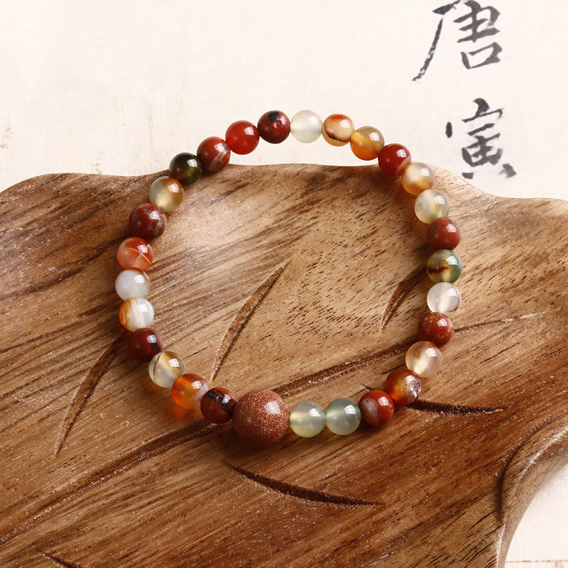 Red Agate Shoushan Stone Calm Blessing Bracelet - Image 3