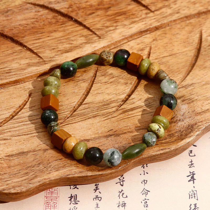 Red Agate Shoushan Stone Calm Blessing Bracelet