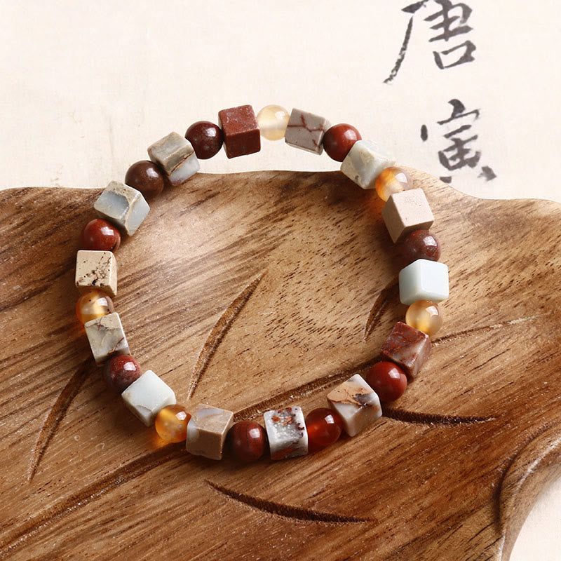 Red Agate Shoushan Stone Calm Blessing Bracelet - Image 4