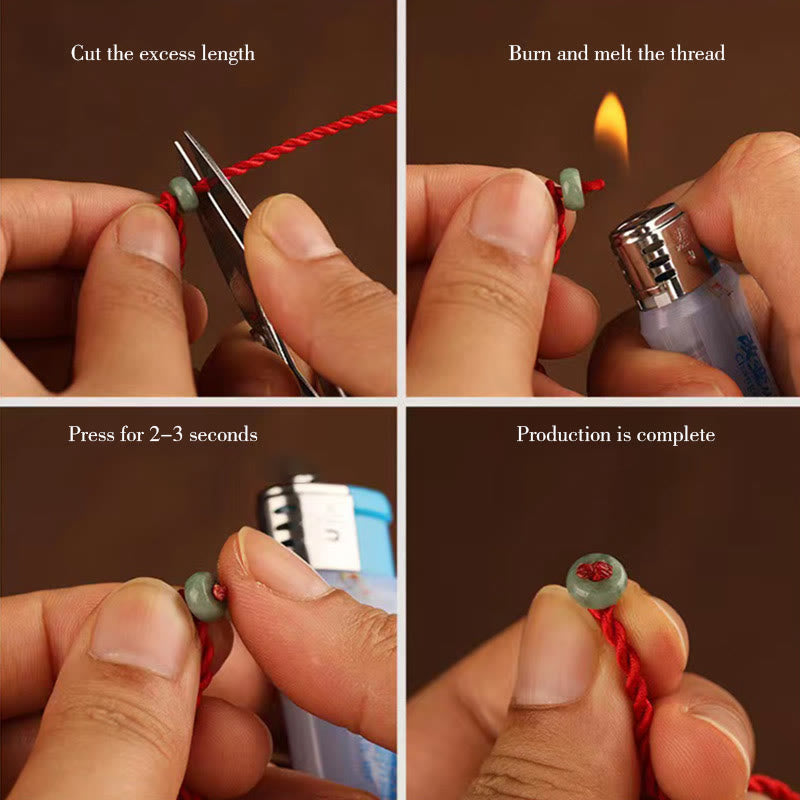 Chinese Zodiac Peach Wood Blessing Red String Belly Chain - Image 12