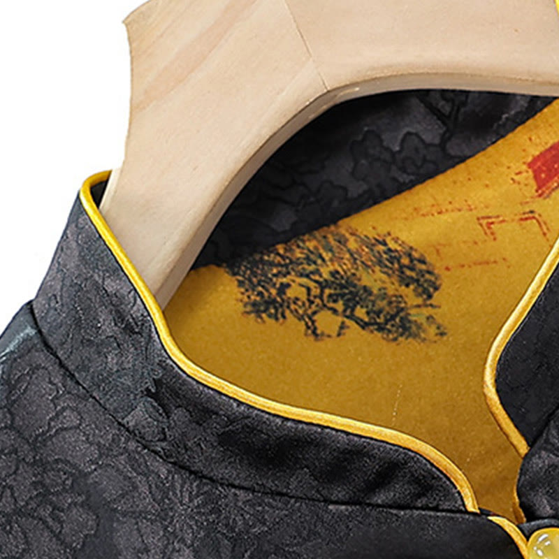 Vintage Embroidery Plum Blossom Pattern Double-Sided Wear Vest - Image 4