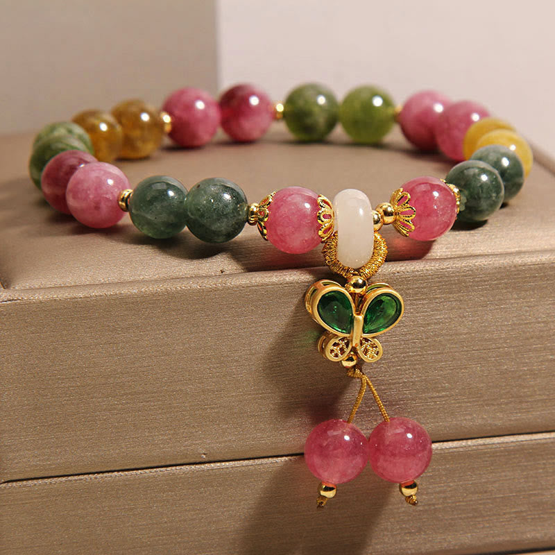 Tourmaline Jade Butterfly Wisdom Bracelet - Image 9