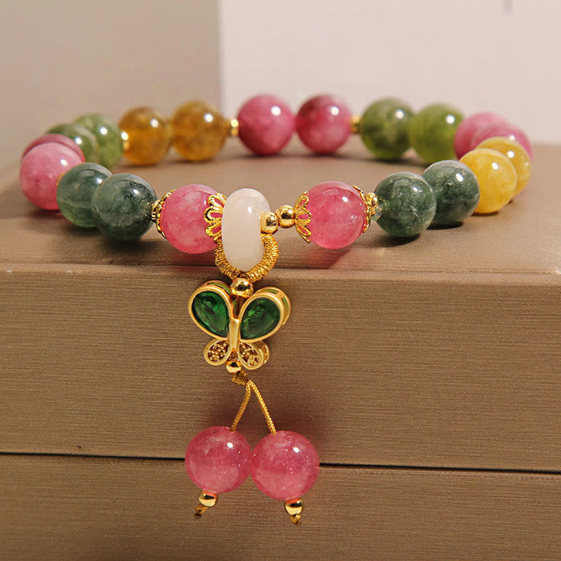 Tourmaline Jade Butterfly Wisdom Bracelet - Image 4