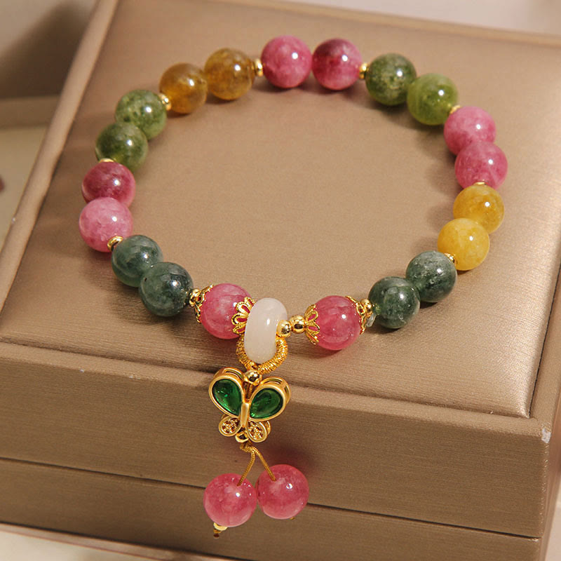 Tourmaline Jade Butterfly Wisdom Bracelet - Image 5