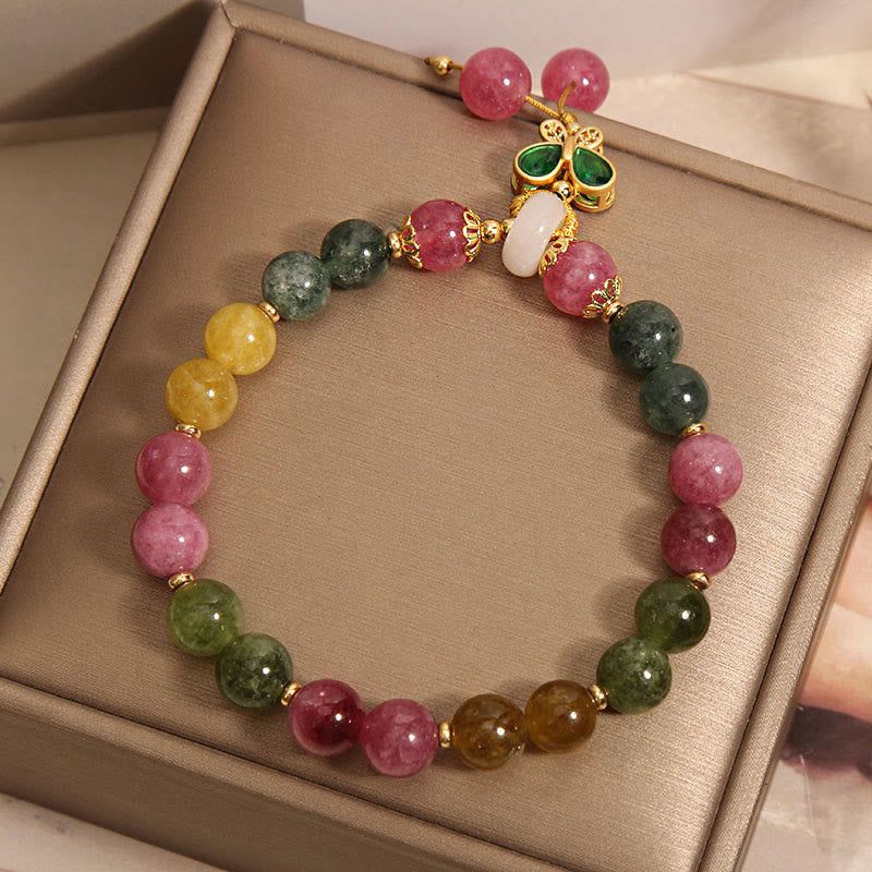 Tourmaline Jade Butterfly Wisdom Bracelet - Image 3