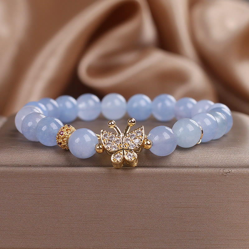 Aquamarine Butterfly Serenity Bracelet