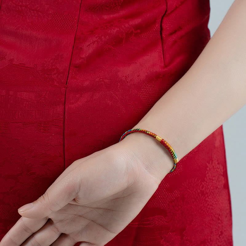 Multicolor Red String Alloy 925 Sterling Silver Buckle Protection Bracelet - Image 11