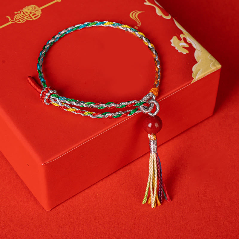 Colorful String Cinnabar Concentration Bracelet
