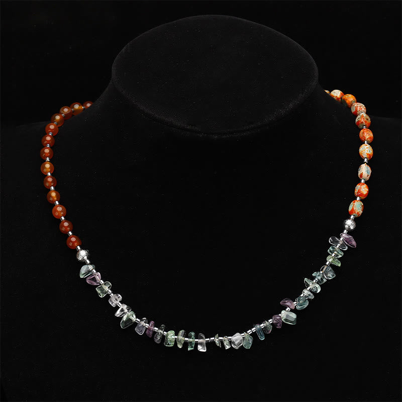 Fluorite Red Agate Emperor Stone Power Triple Wrap Bracelet - Image 11