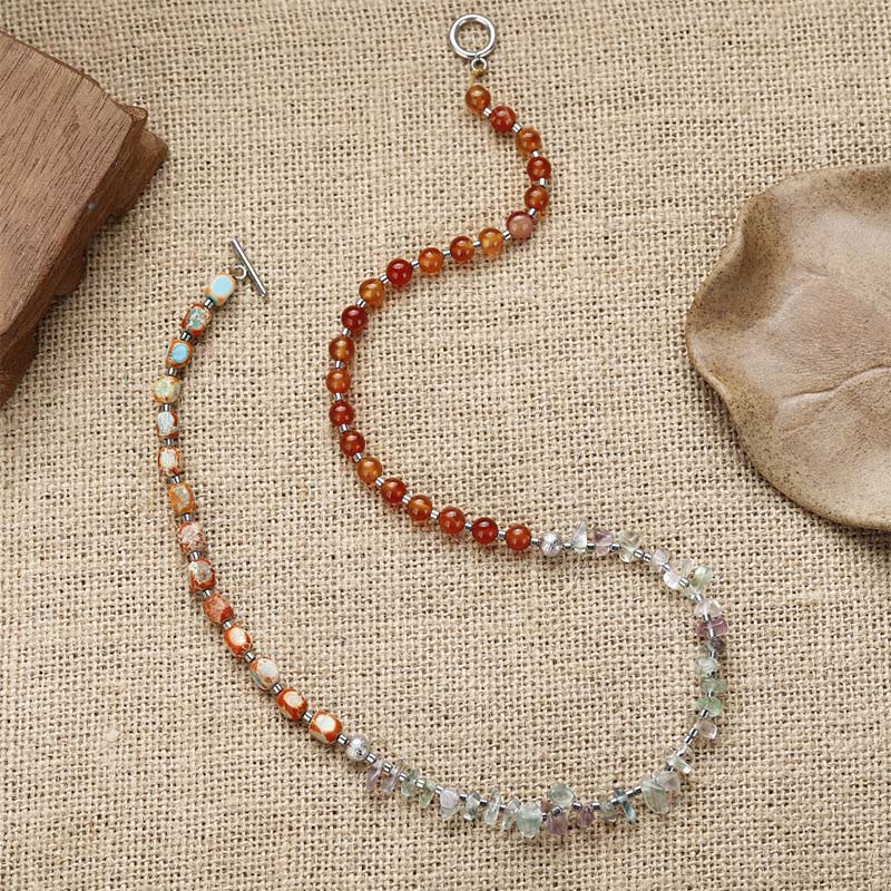 Fluorite Red Agate Emperor Stone Power Triple Wrap Bracelet - Image 10