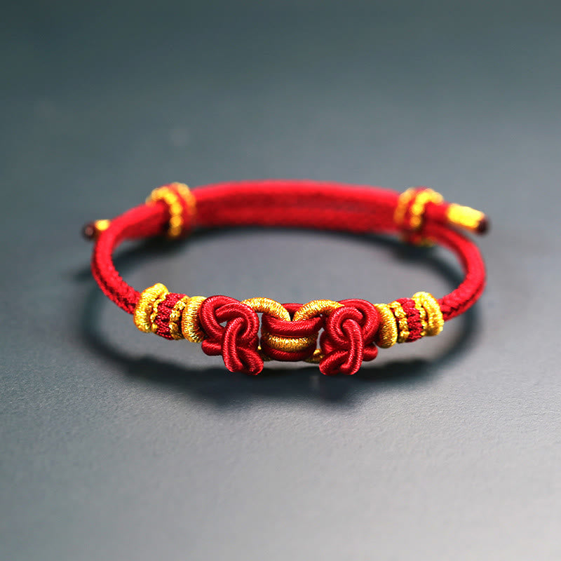 Red String Saddle Knot Strength Bracelet