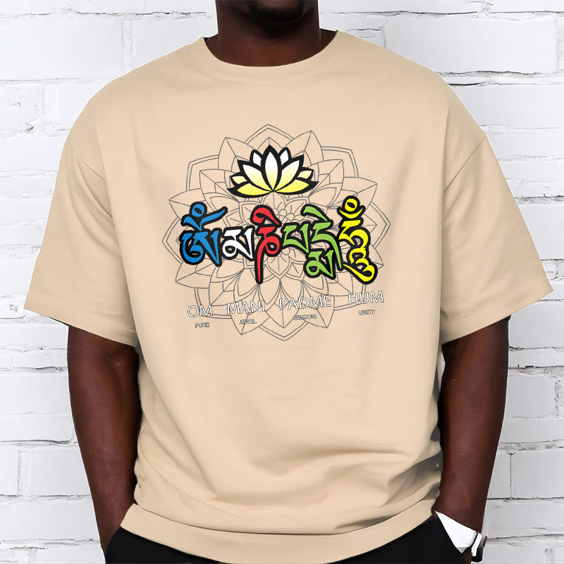 Om Mani Padme Hum Lotus Tee T-shirt - Image 19