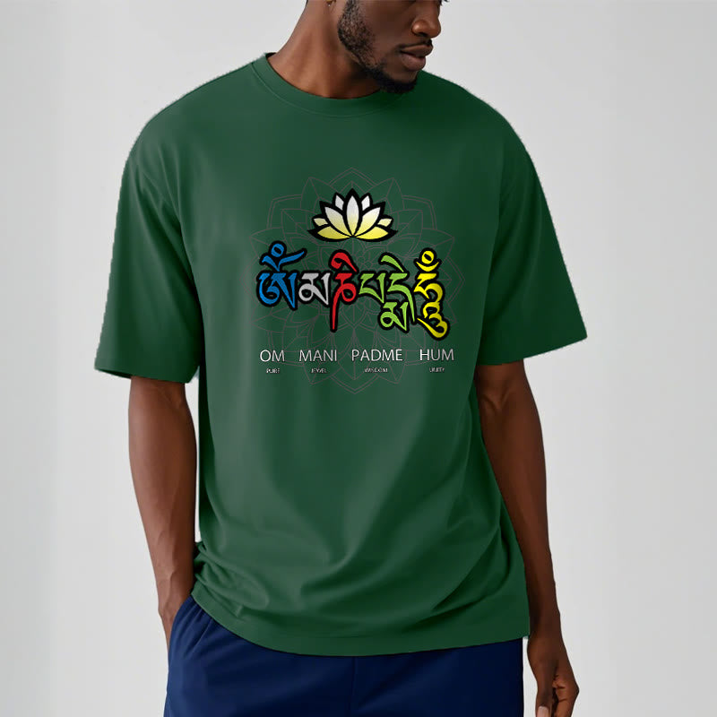 Om Mani Padme Hum Lotus Tee T-shirt - Image 7