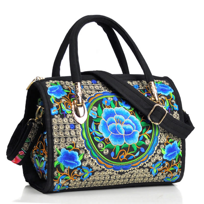 Money Tree Peony Camellia Double-Sided Embroidery Canvas Shopping Purse Handbag Crossbody Bag - Image 21