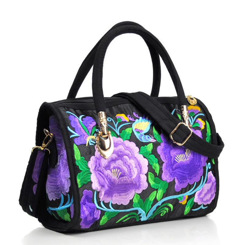 Money Tree Peony Camellia Double-Sided Embroidery Canvas Shopping Purse Handbag Crossbody Bag - Image 19