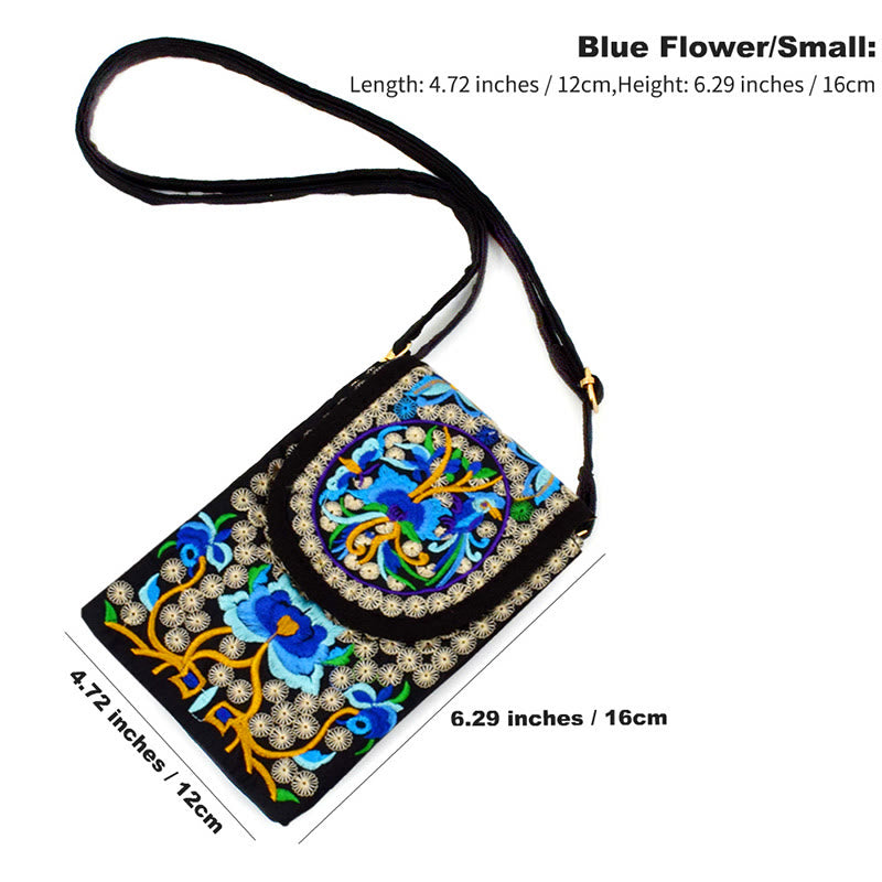 Inula Flower Rose Embroidery Canvas Backpack Crossbody Bag - Image 9