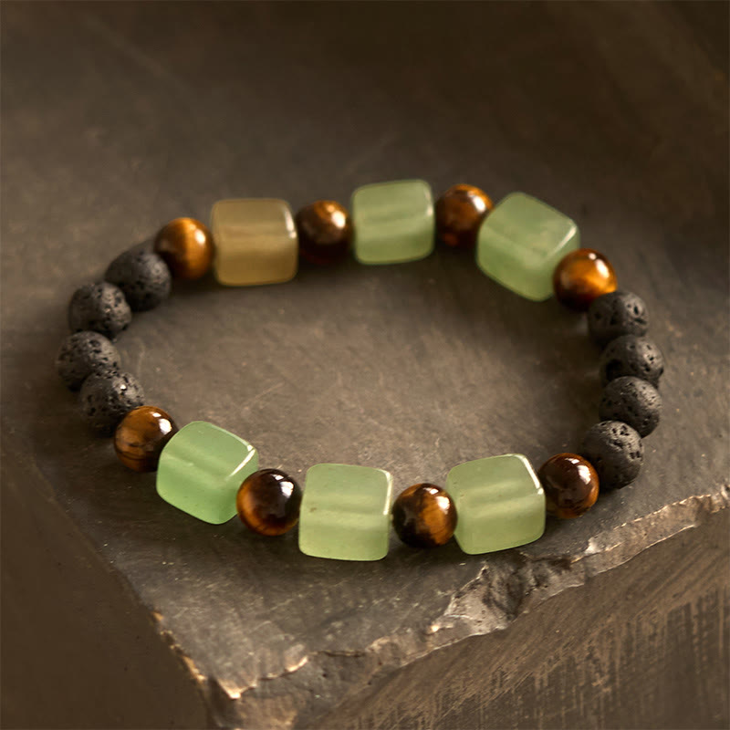 Various Crystals Cube Amethyst Lava Rock Support Bracelet - Image 21