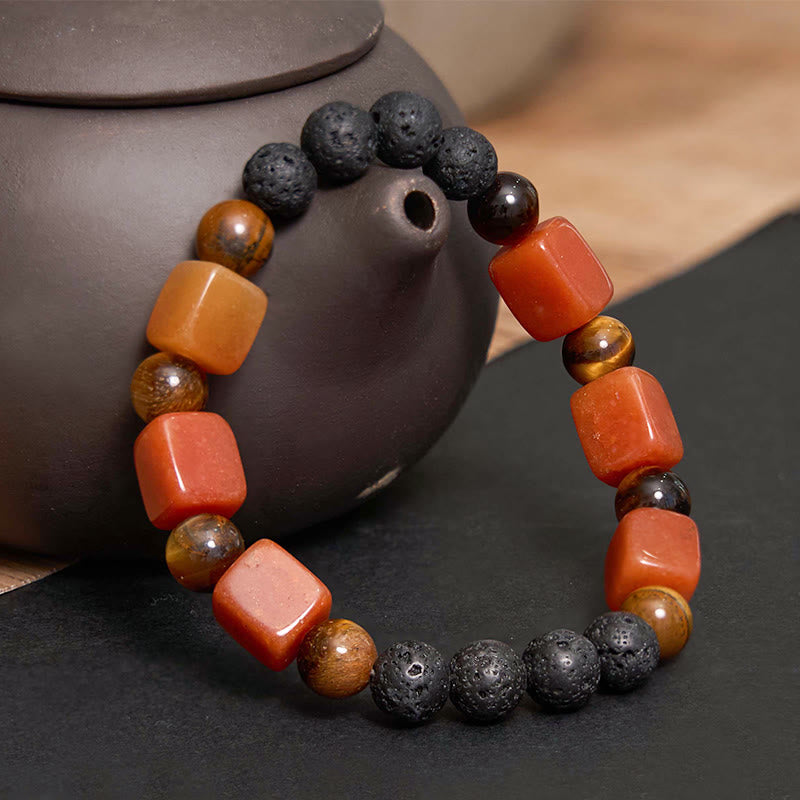 Various Crystals Cube Amethyst Lava Rock Support Bracelet - Image 52