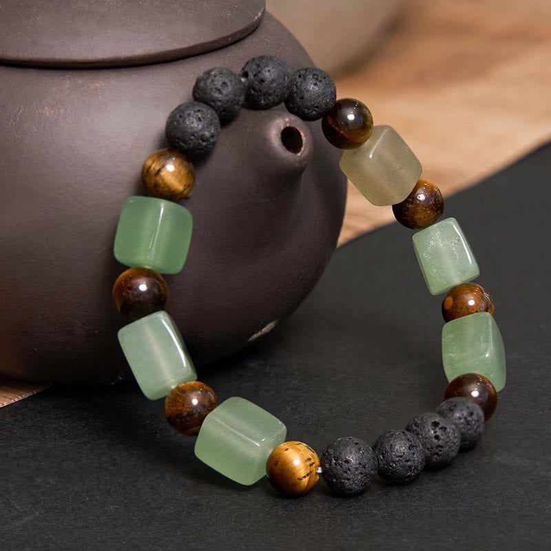 Various Crystals Cube Amethyst Lava Rock Support Bracelet - Image 22