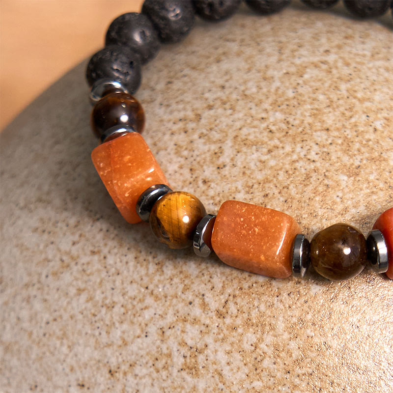 Various Crystals Cube Amethyst Lava Rock Support Bracelet - Image 54