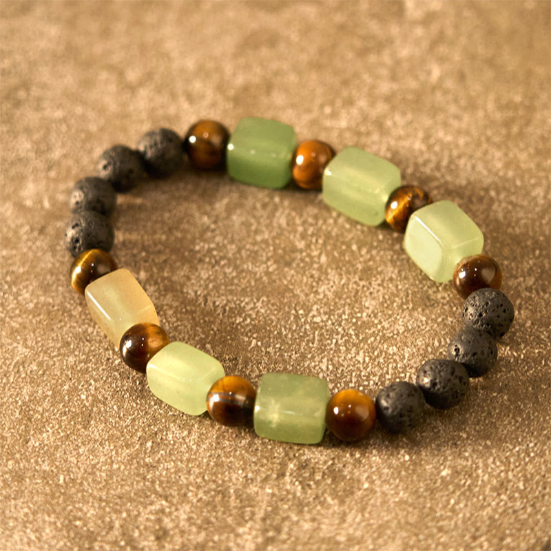 Various Crystals Cube Amethyst Lava Rock Support Bracelet - Image 23