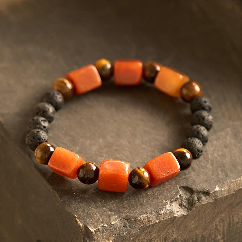 Various Crystals Cube Amethyst Lava Rock Support Bracelet - Image 51