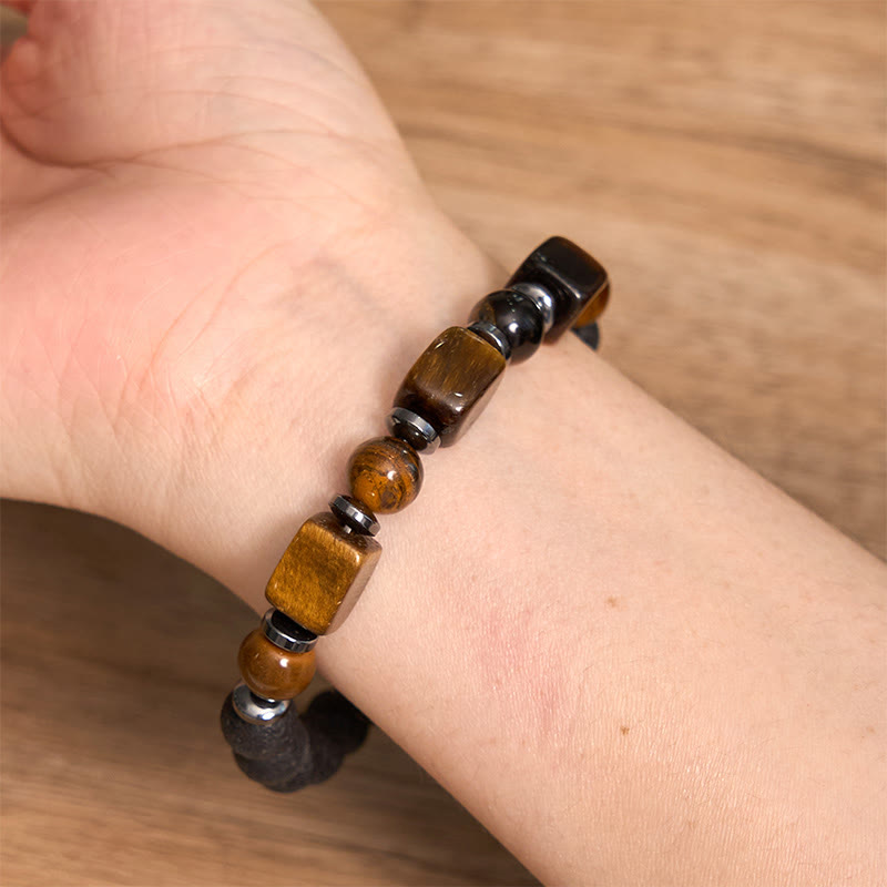 Various Crystals Lava Rock Calm Bracelet - Image 13