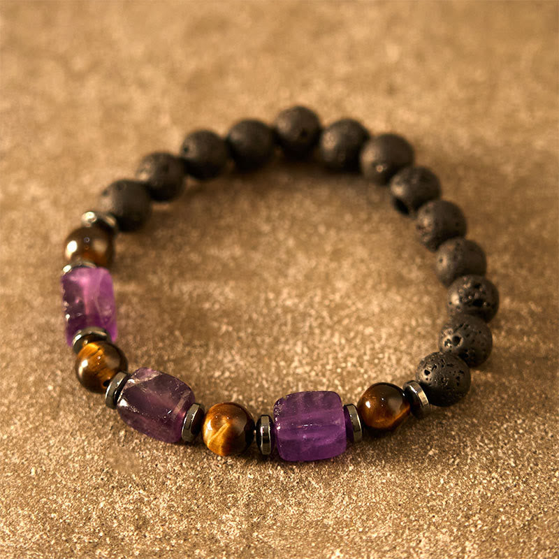 Various Crystals Lava Rock Calm Bracelet - Image 4