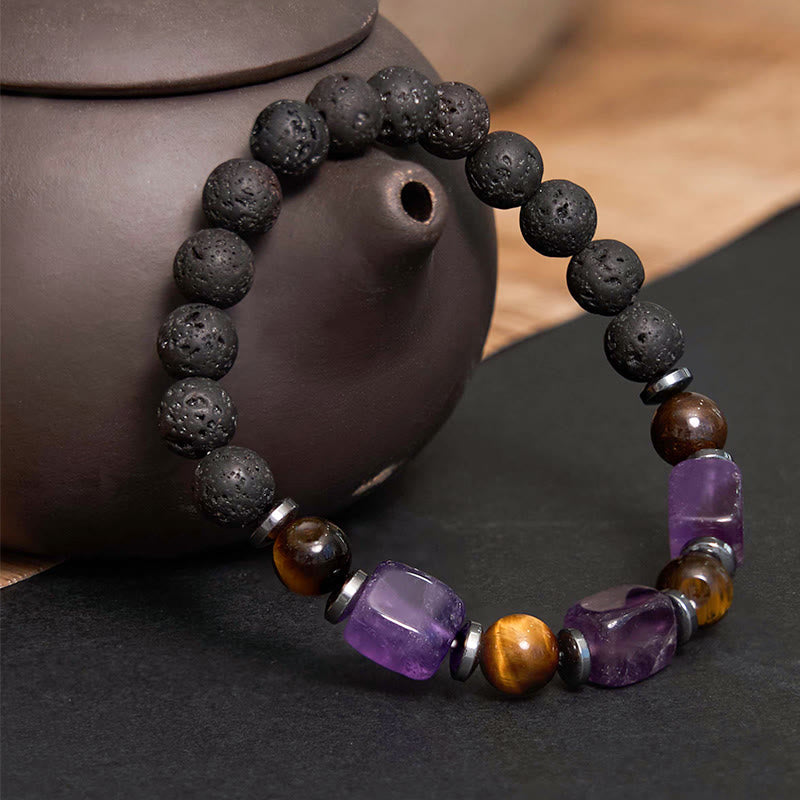 Various Crystals Lava Rock Calm Bracelet - Image 2