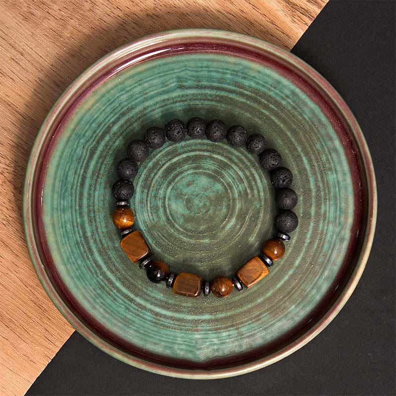 Various Crystals Lava Rock Calm Bracelet - Image 14