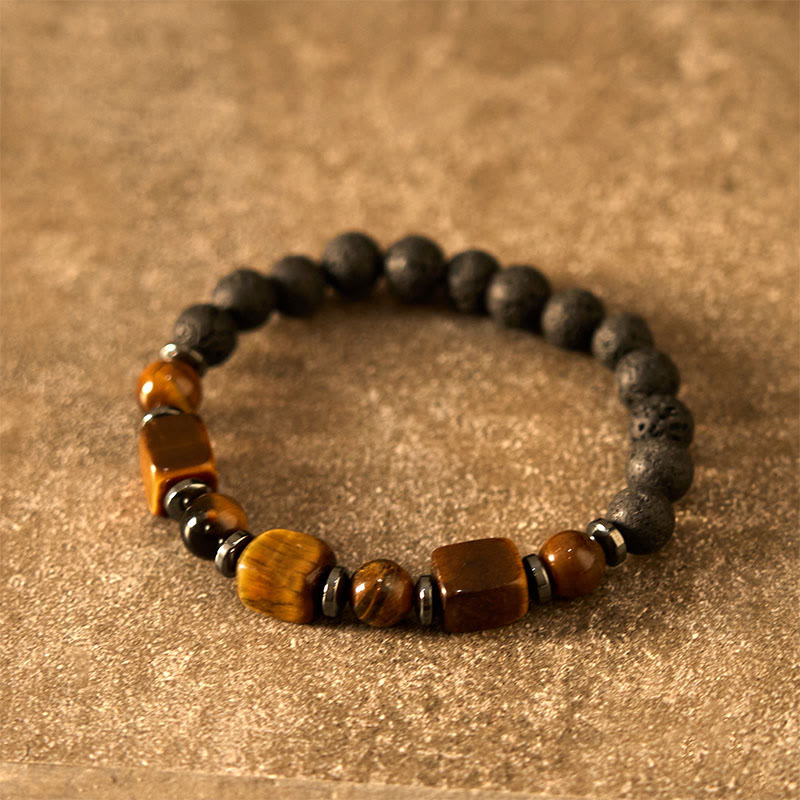 Various Crystals Lava Rock Calm Bracelet - Image 12