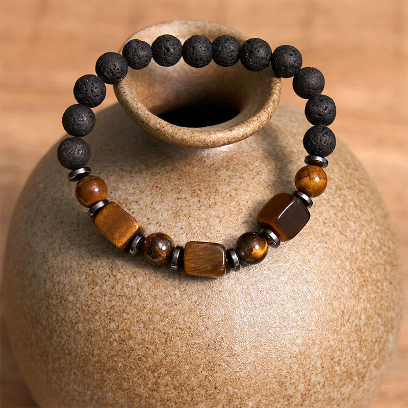 Various Crystals Lava Rock Calm Bracelet - Image 11