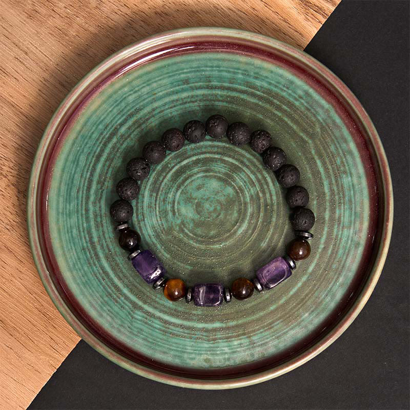 Various Crystals Lava Rock Calm Bracelet - Image 5