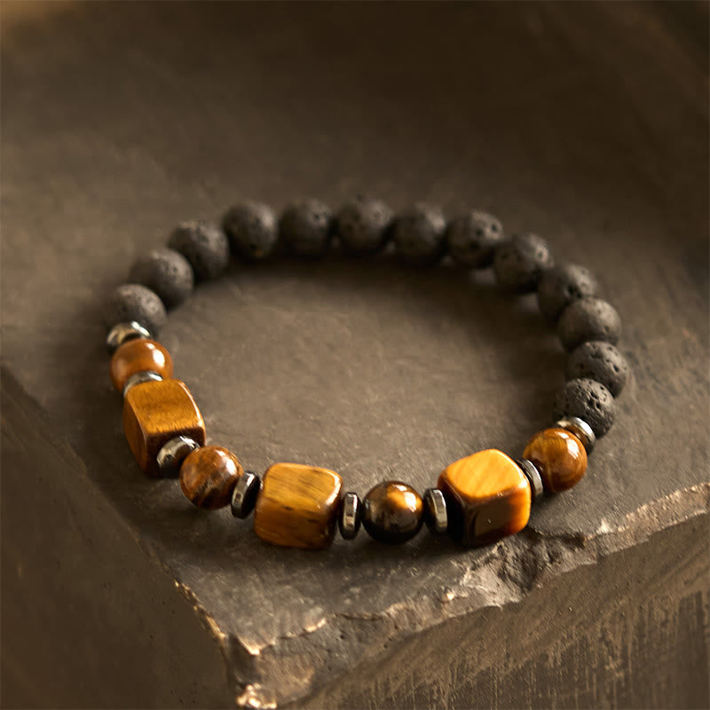Various Crystals Lava Rock Calm Bracelet - Image 9