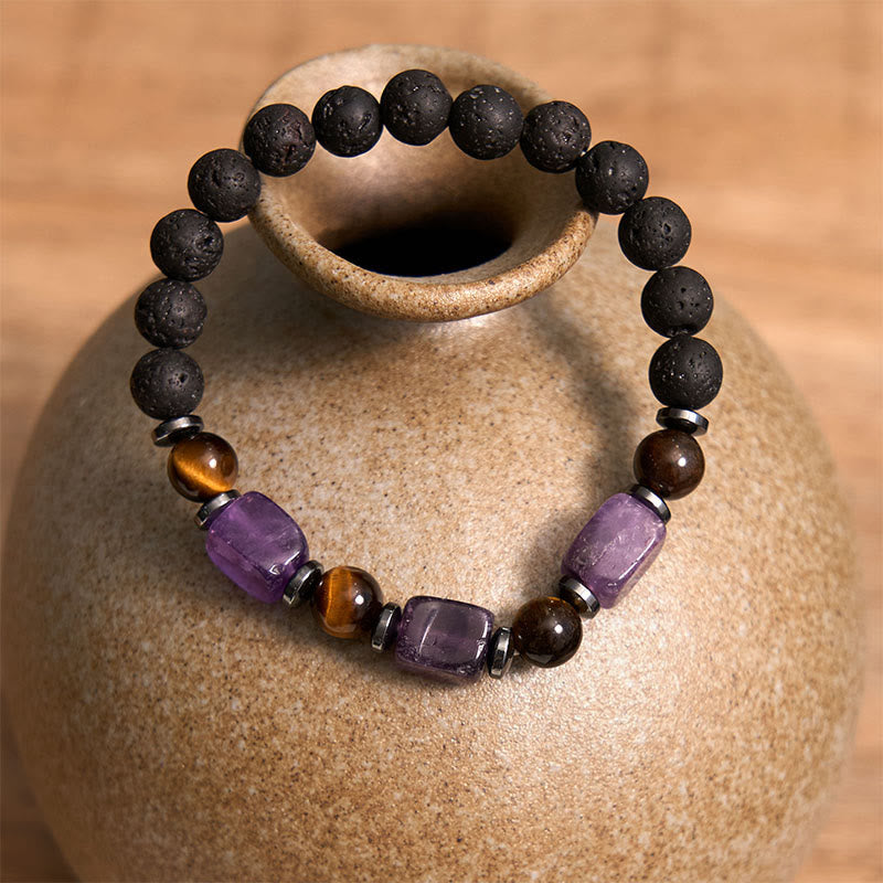 Various Crystals Lava Rock Calm Bracelet - Image 3