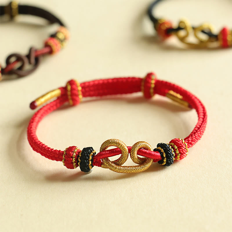 Handmade Ingot Pattern Braided String Protection Bracelet