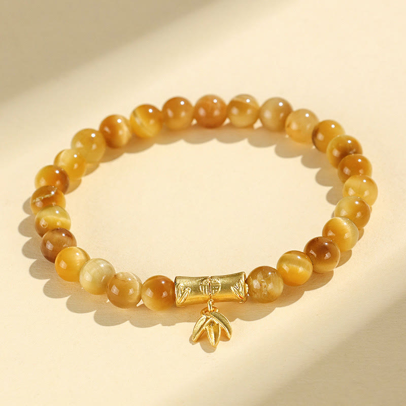 Tiger Eye Fu Character Bamboo Koi Fish Lotus Om Mani Padme Hum Protection Bracelet