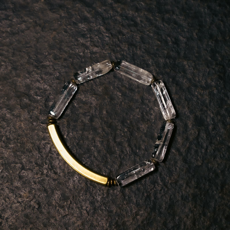 Square White Crystal Copper Luck Healing Bracelet