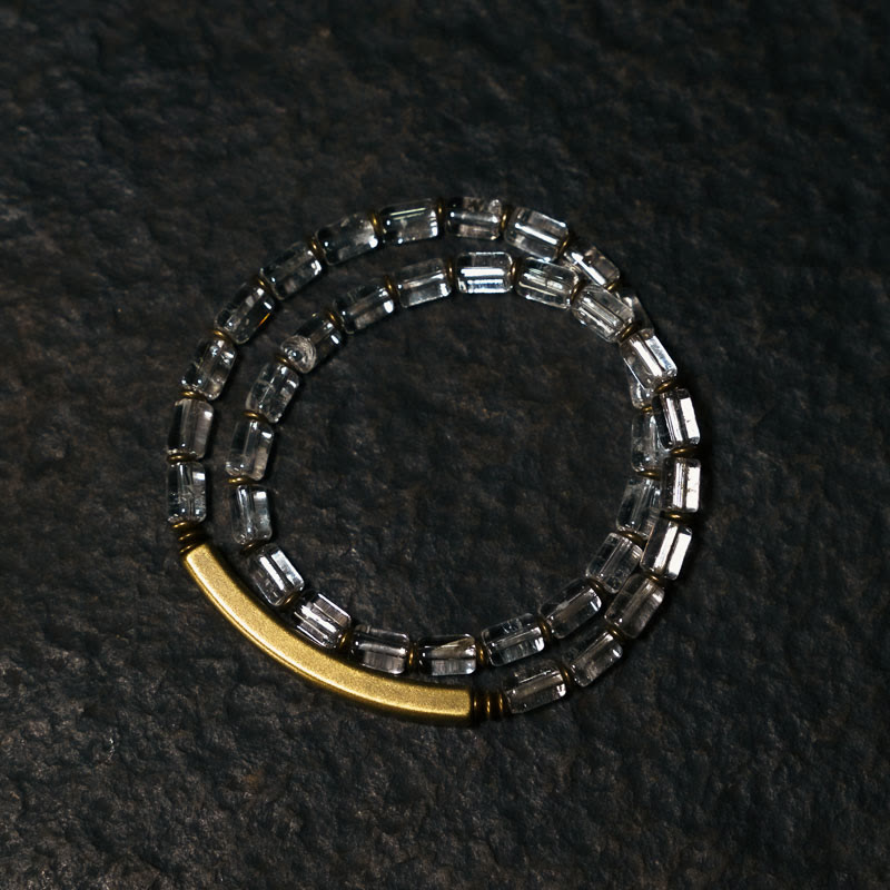 Square White Crystal Copper Luck Bracelet