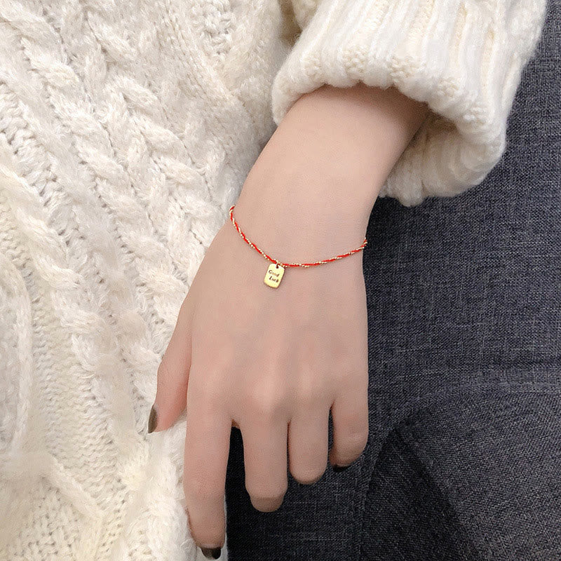 Red String Gold Plated Copper Good Luck Strength Bracelet - Image 20
