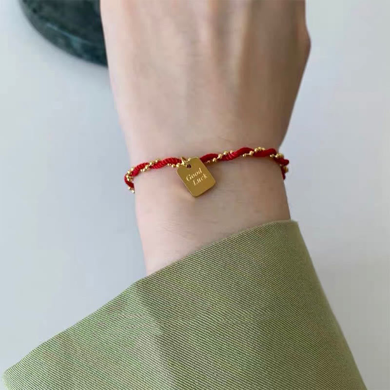 Red String Gold Plated Copper Good Luck Strength Bracelet - Image 18