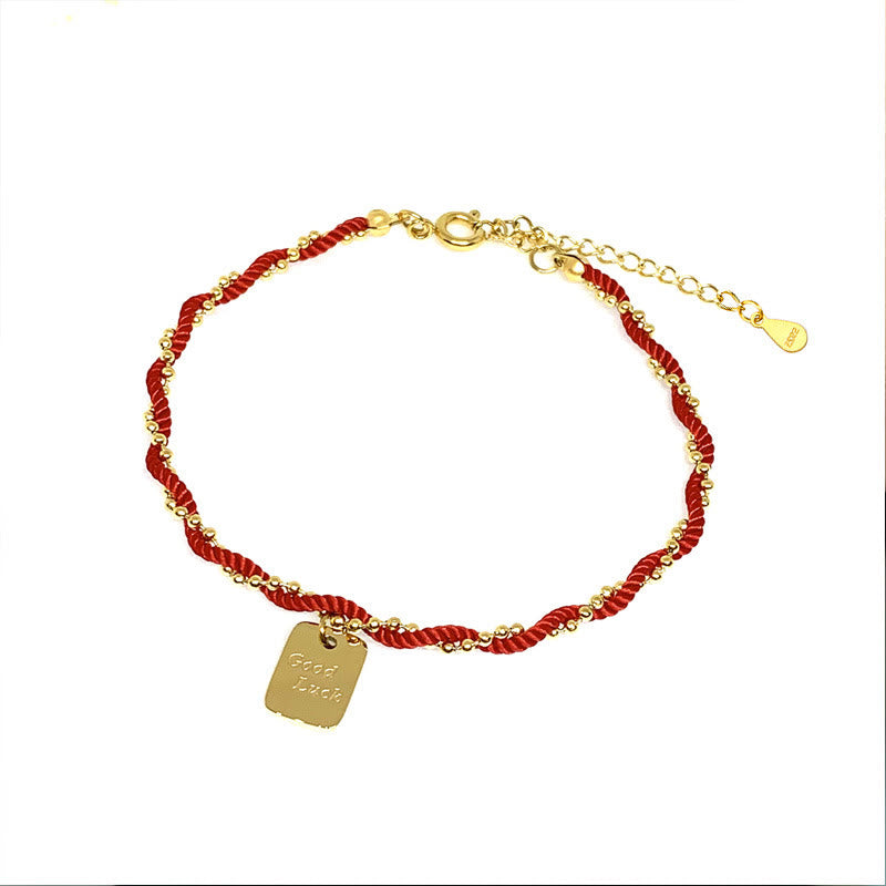 Red String Gold Plated Copper Good Luck Strength Bracelet - Image 21