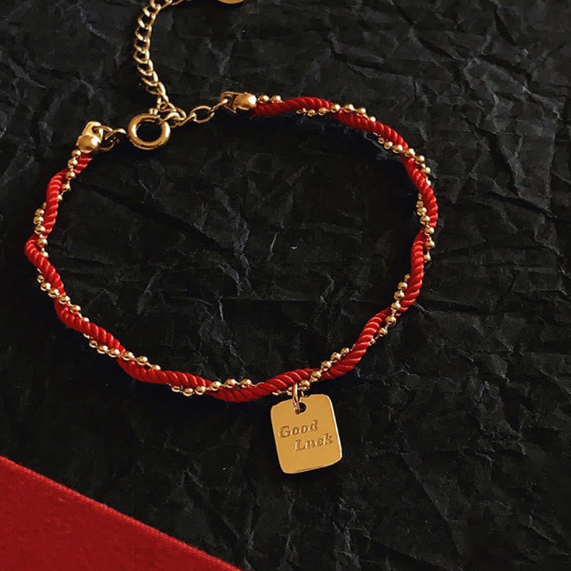 Red String Gold Plated Copper Good Luck Strength Bracelet - Image 10