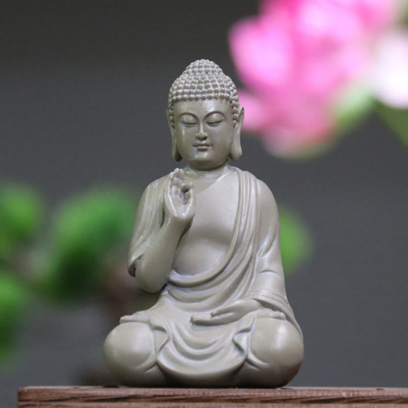Small Meditation Prayer Resin Buddha Statue Compassion Home Desk Decoration