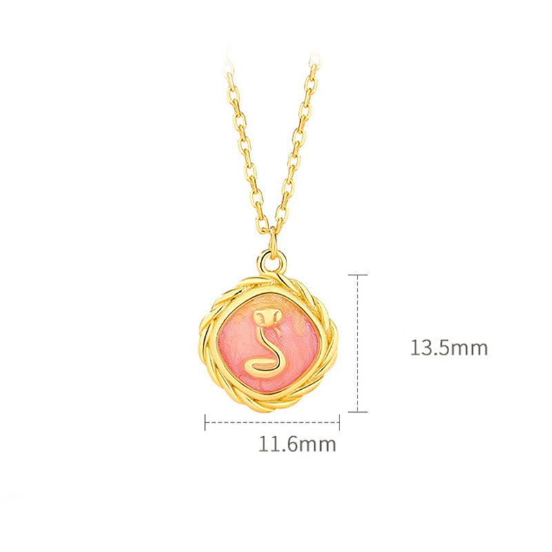 925 Sterling Silver Year Of The Snake Golden Snake Luck Bracelet Necklace Pendant - Image 3