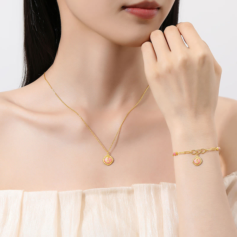 925 Sterling Silver Year Of The Snake Golden Snake Luck Bracelet Necklace Pendant - Image 4