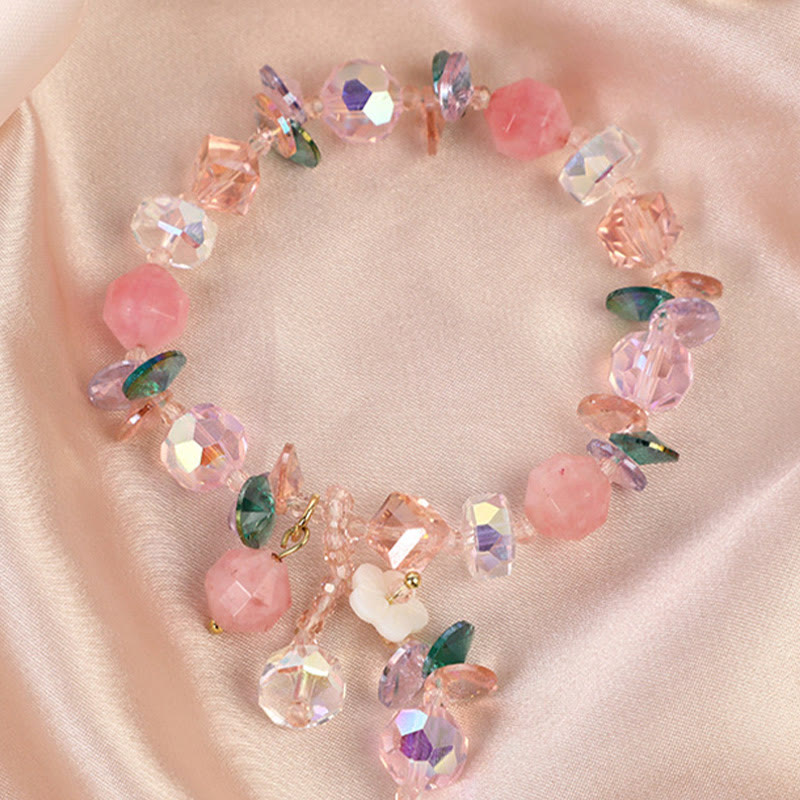 Pink Crystal Green Crystal White Crystal Flower Warmth Bracelet - Image 18