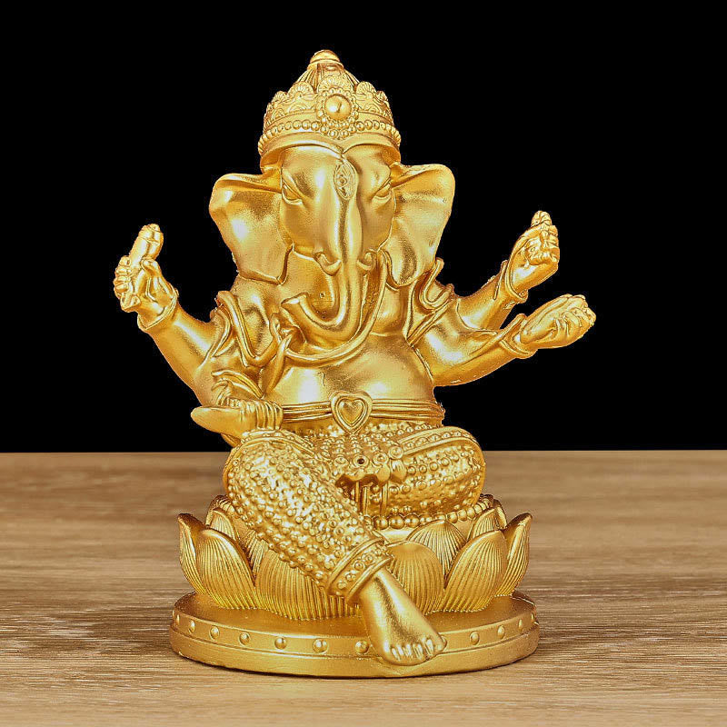 Mini Small Ganesh Ganpati Elephant Meditation Statue Reflection Home Resin Decoration