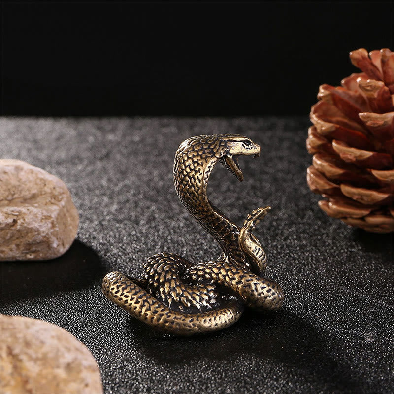 Mini Small Year of the Snake Cobra Brass Copper Home Decoration - Image 4