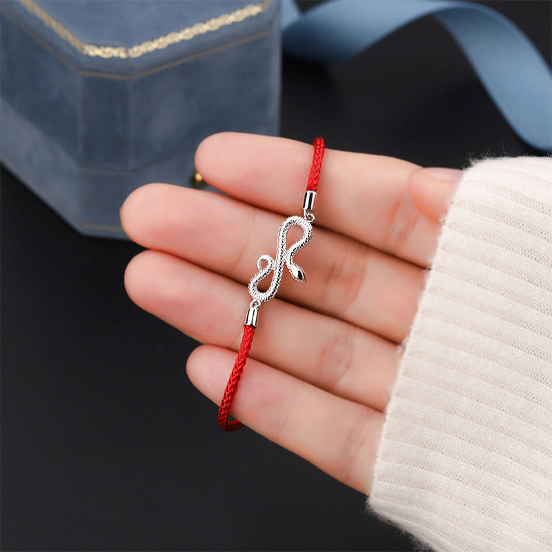 999 Sterling Silver Year Of Snake Red String Protection Braided Bracelet - Image 5